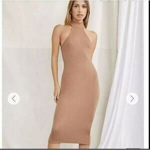Forever 21 Blush Mock Neck Midi Dress